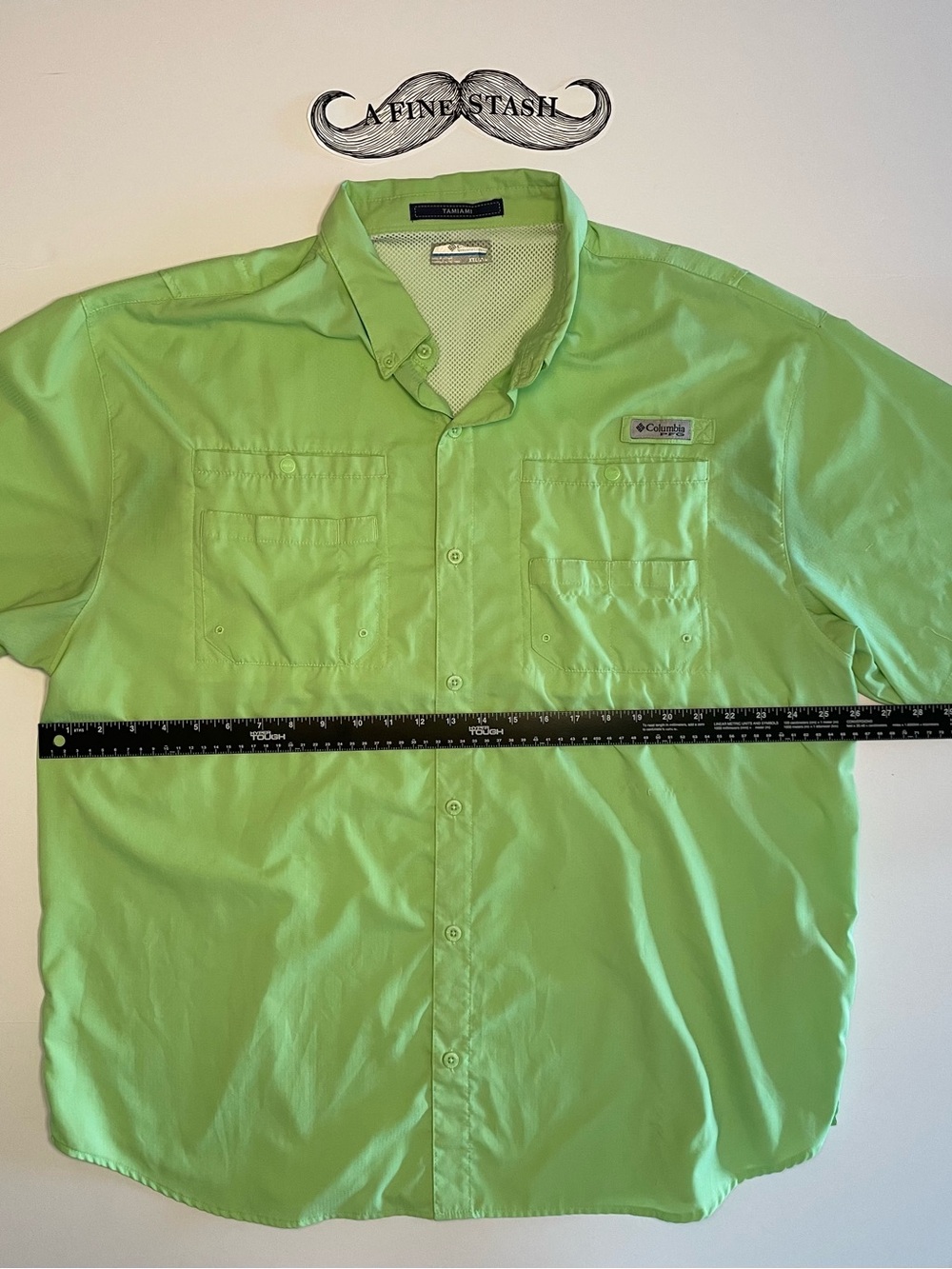 Columbia PFG Tamiami II Shirt XXL Lime Green Short Sleeve Fishing FM7266